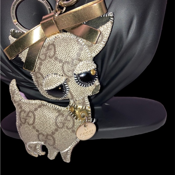 GUCCI Guccioli Charms GG Monogram🐾Chihuahua Key Fob Keychain Charm - Picture 7 of 7